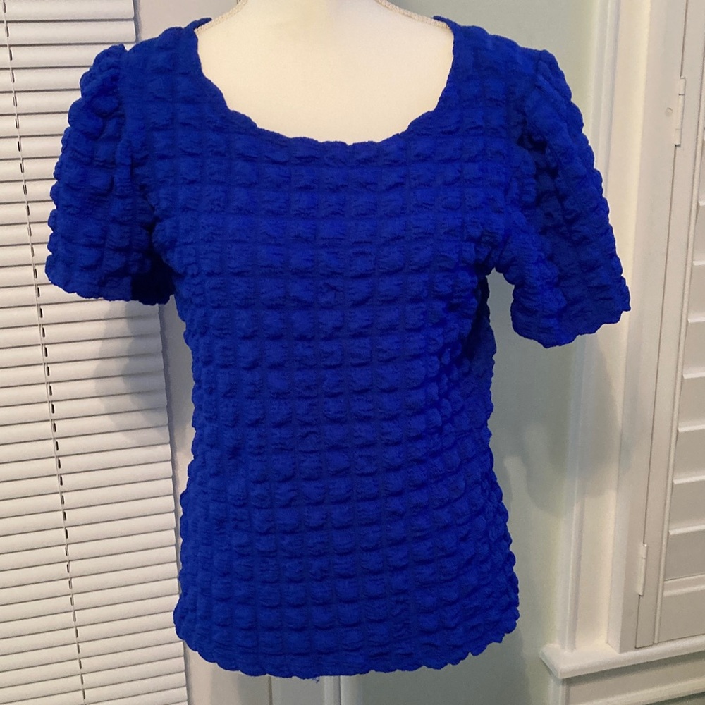 Alison Andrews Royal Blue Textured Women's Top. Size S.